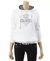 chaqueta hoodie guess mujer pas cher reminiscence blanc